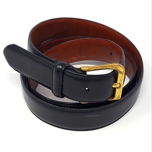 COACH BLACK LEATHER BELT GOLD BUCKLE MEN SIZE 40 CLASSIC PROFESSIONAL BUSINESS - Picture 1 of 14
